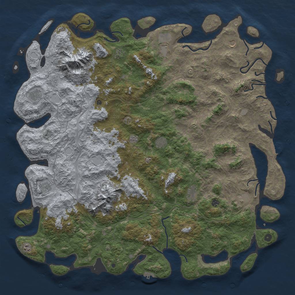 Rust Map: Procedural Map, Size: 6000, Seed: 846987419, 20 Monuments