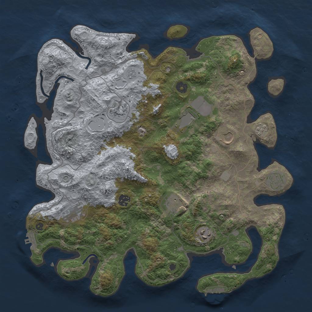 Rust Map: Procedural Map, Size: 4000, Seed: 789702, 18 Monuments