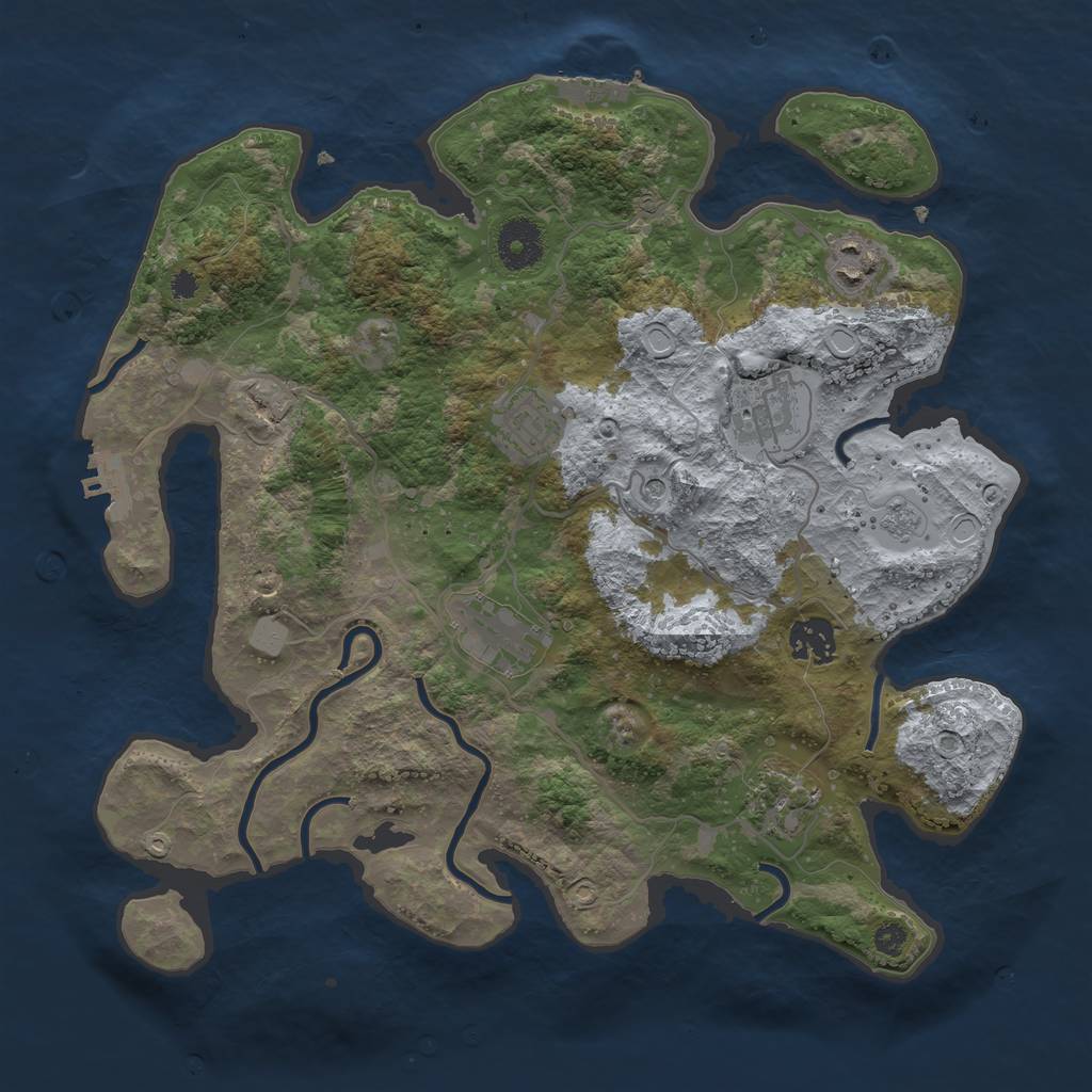 Rust Map: Procedural Map, Size: 3400, Seed: 505675501, 15 Monuments