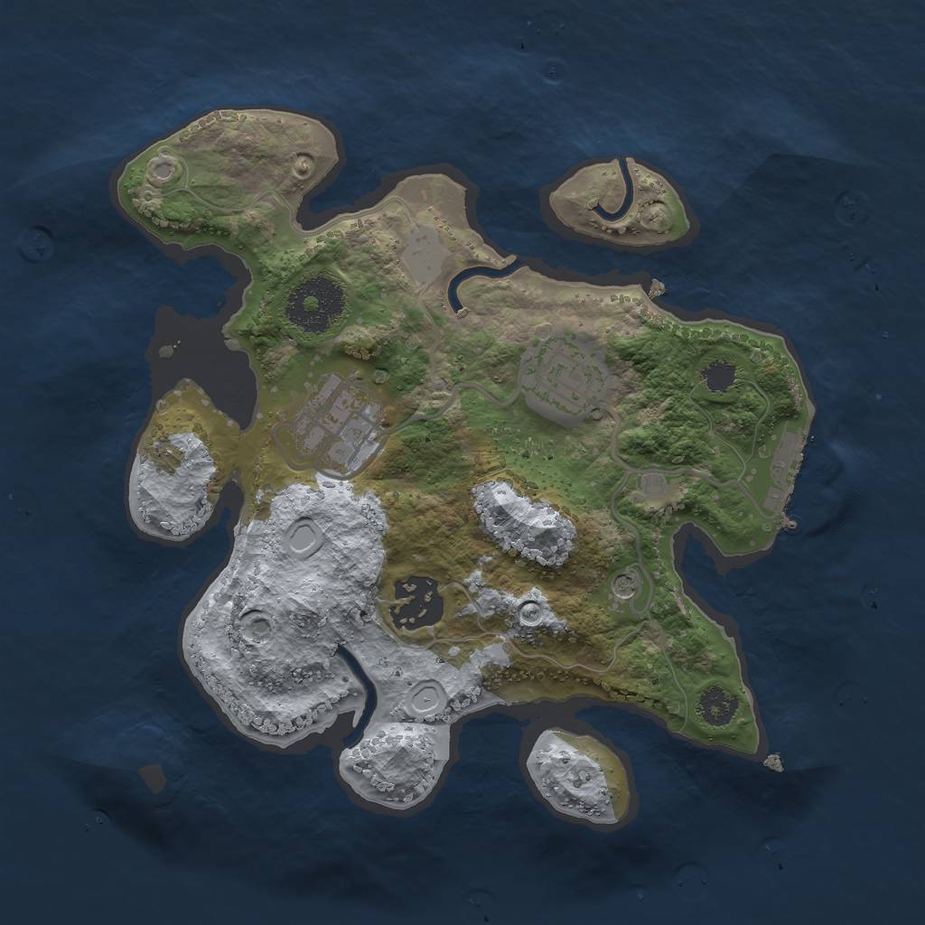 Rust Map: Procedural Map, Size: 2500, Seed: 3900, 10 Monuments