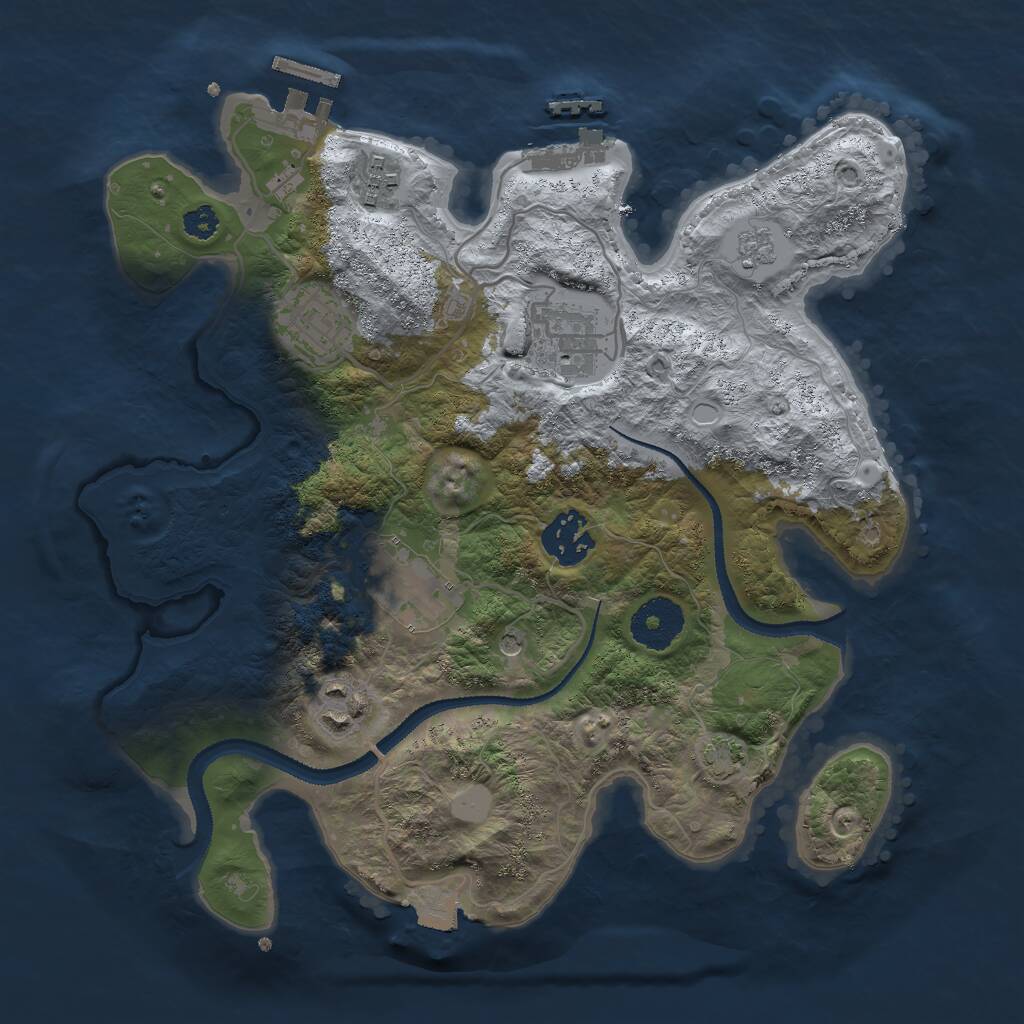Rust Map: Procedural Map, Size: 3000, Seed: 2067654580, 12 Monuments