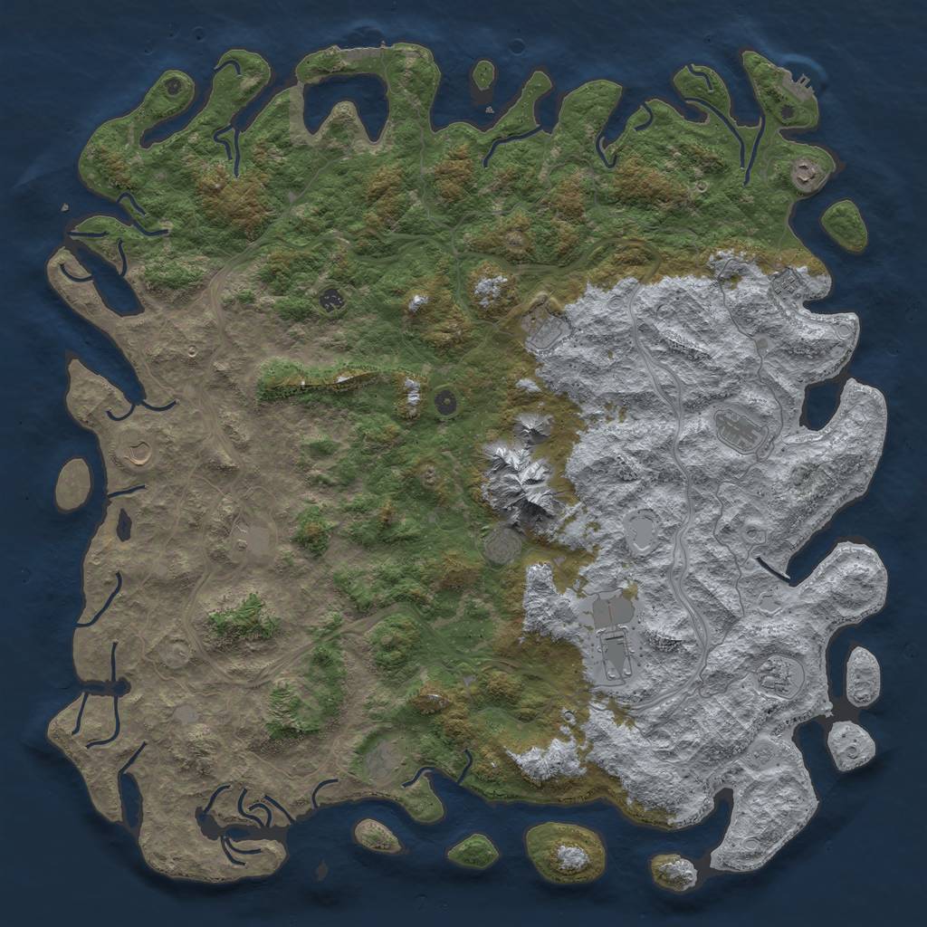Rust Map: Procedural Map, Size: 6000, Seed: 13078759, 20 Monuments