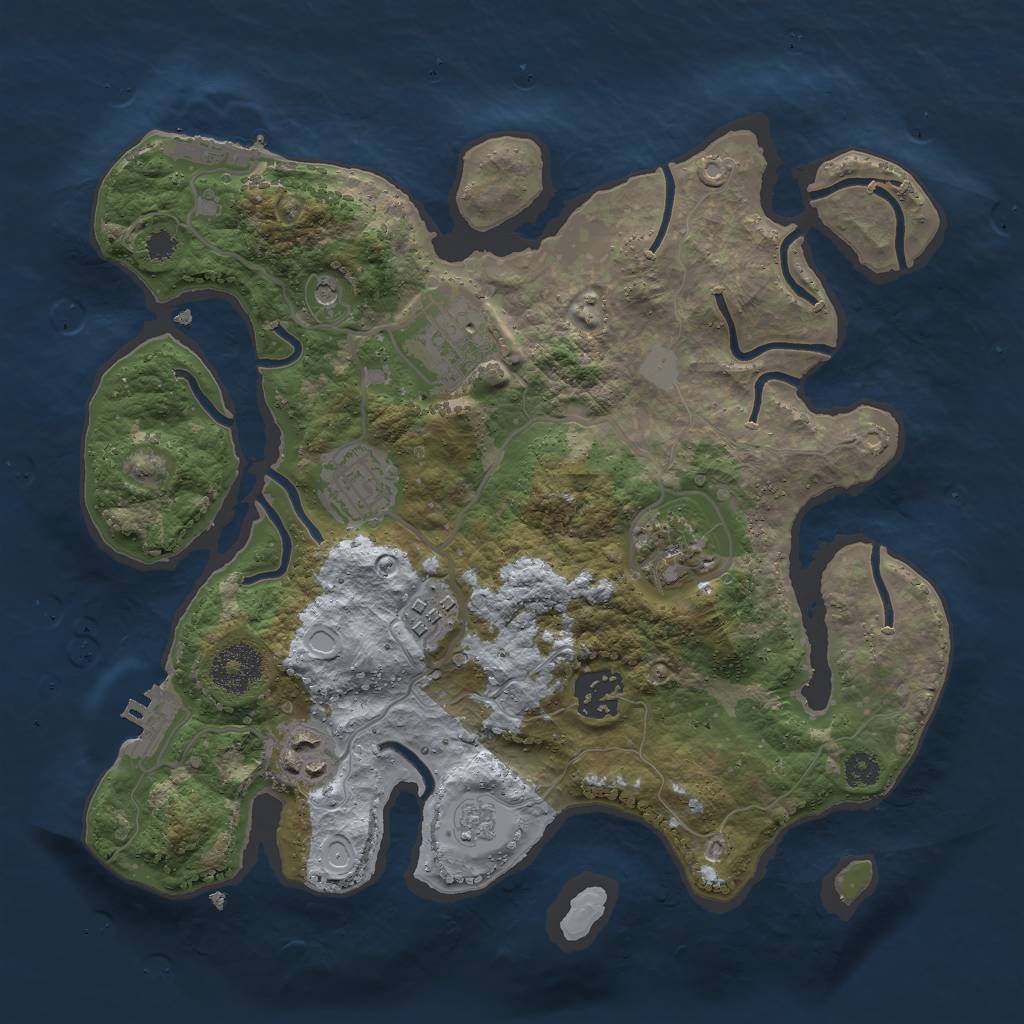 Rust Map: Procedural Map, Size: 3000, Seed: 819288470, 15 Monuments
