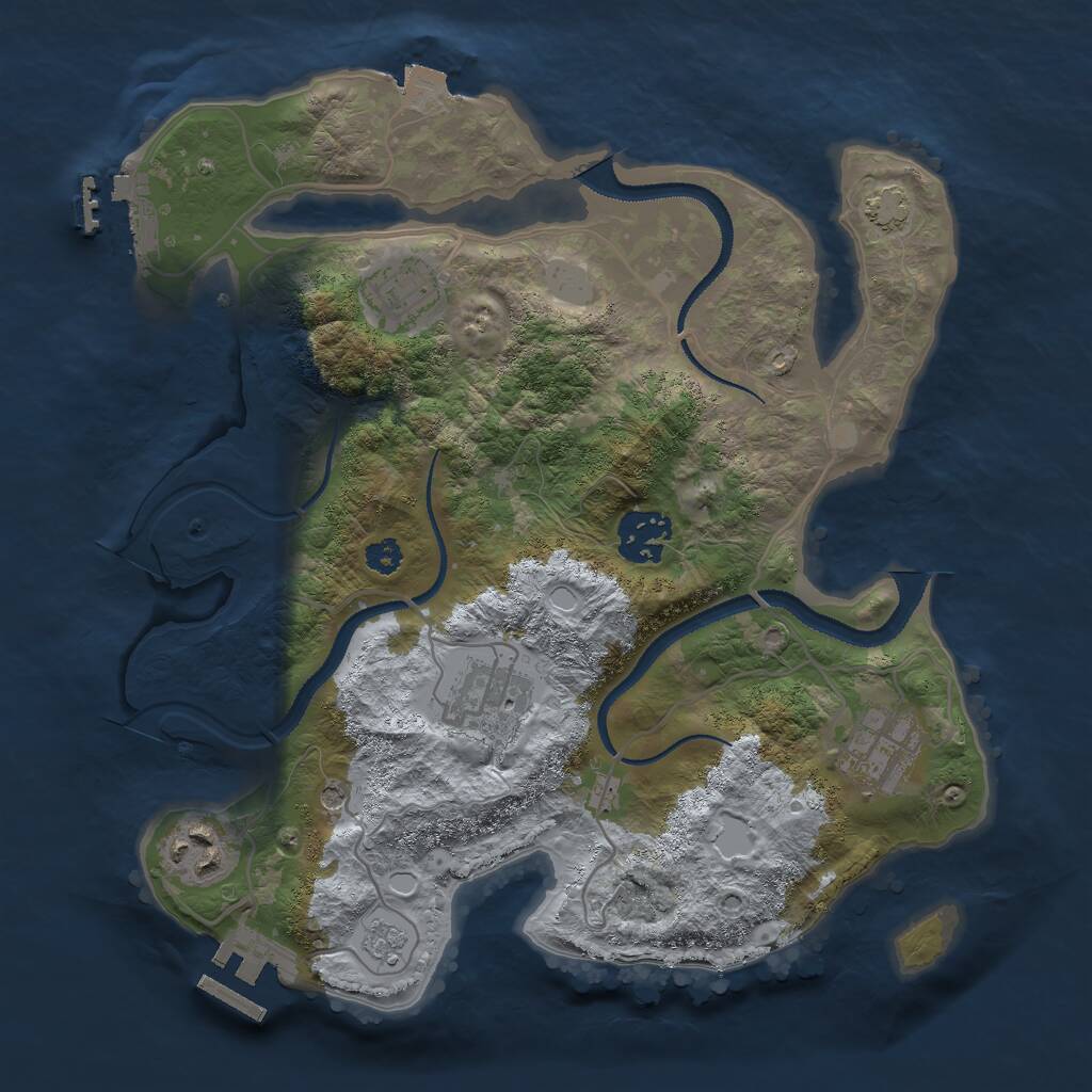 Rust Map: Procedural Map, Size: 3000, Seed: 970060112, 11 Monuments