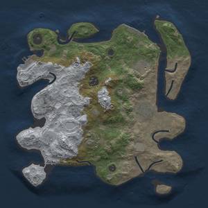 Thumbnail Rust Map: Procedural Map, Size: 3000, Seed: 1157850036, 14 Monuments