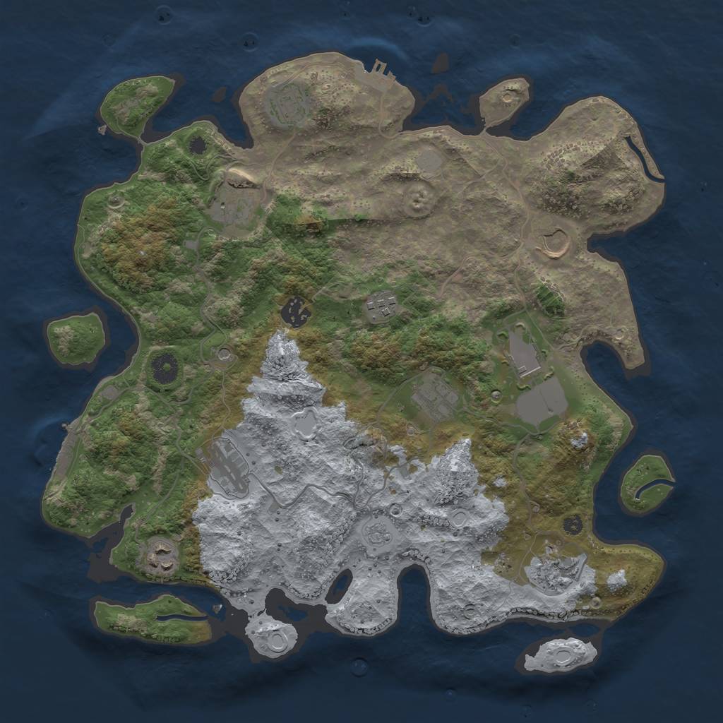 Rust Map: Procedural Map, Size: 3750, Seed: 16242, 19 Monuments