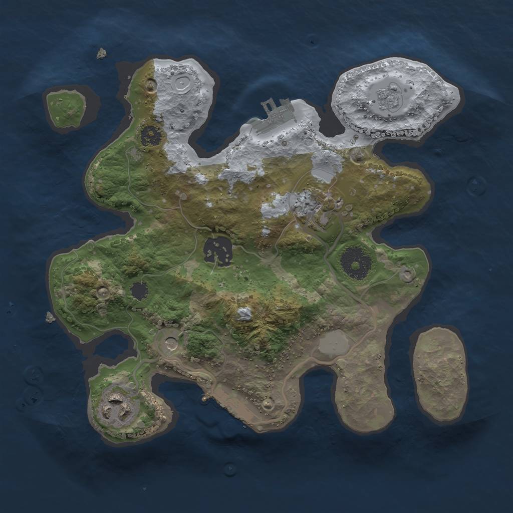 Rust Map: Procedural Map, Size: 2500, Seed: 6945654, 12 Monuments