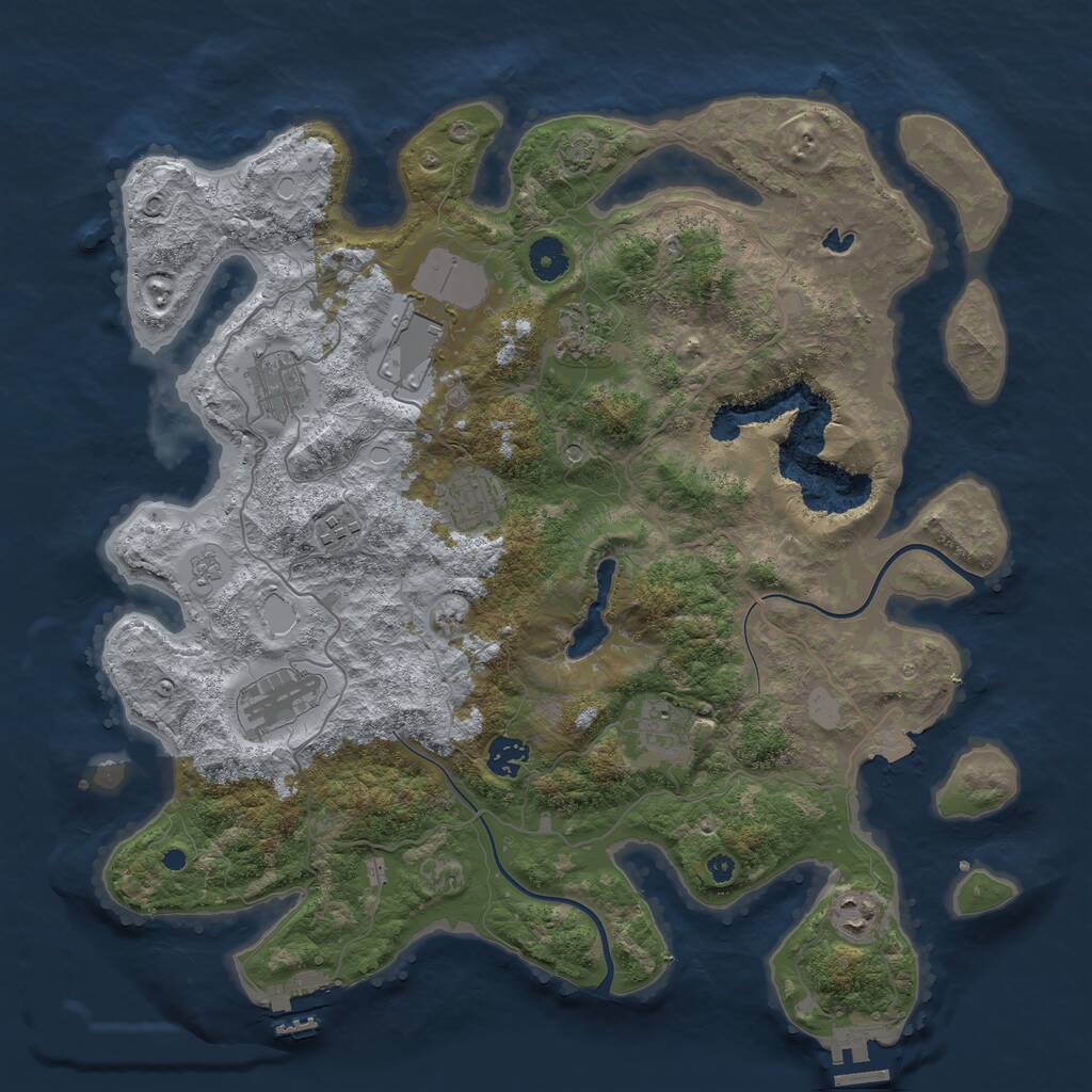 Rust Map: Procedural Map, Size: 4000, Seed: 98345785, 15 Monuments