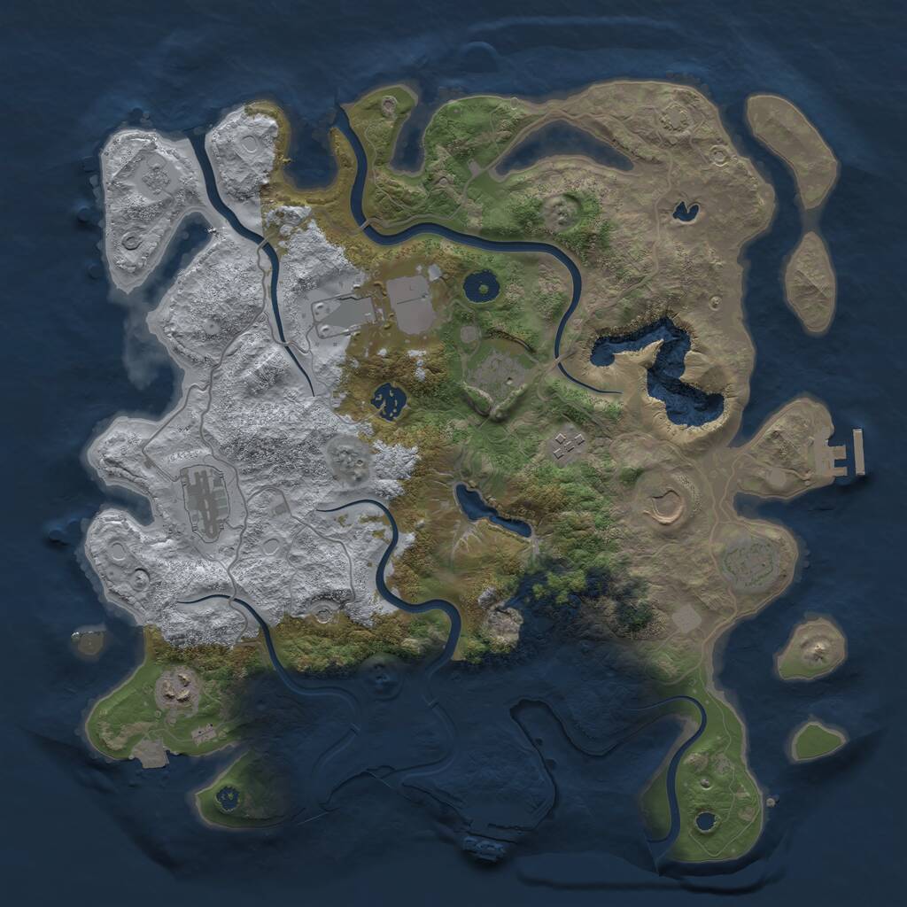 Rust Map: Procedural Map, Size: 4000, Seed: 98345785, 14 Monuments