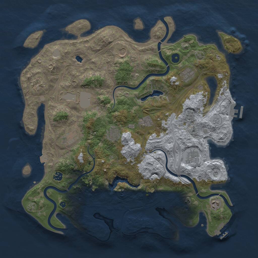 Rust Map: Procedural Map, Size: 4300, Seed: 1343164171, 17 Monuments