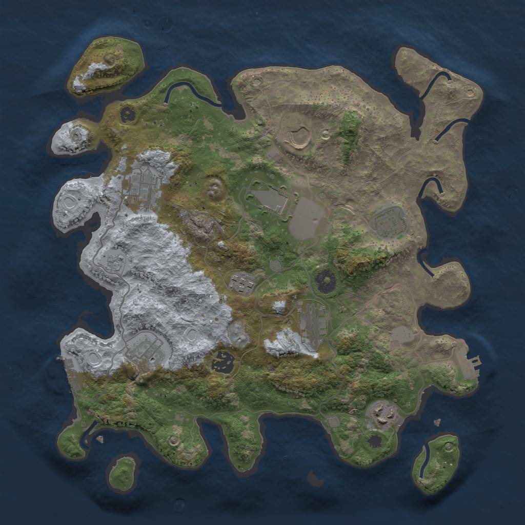 Rust Map: Procedural Map, Size: 3500, Seed: 19822, 17 Monuments