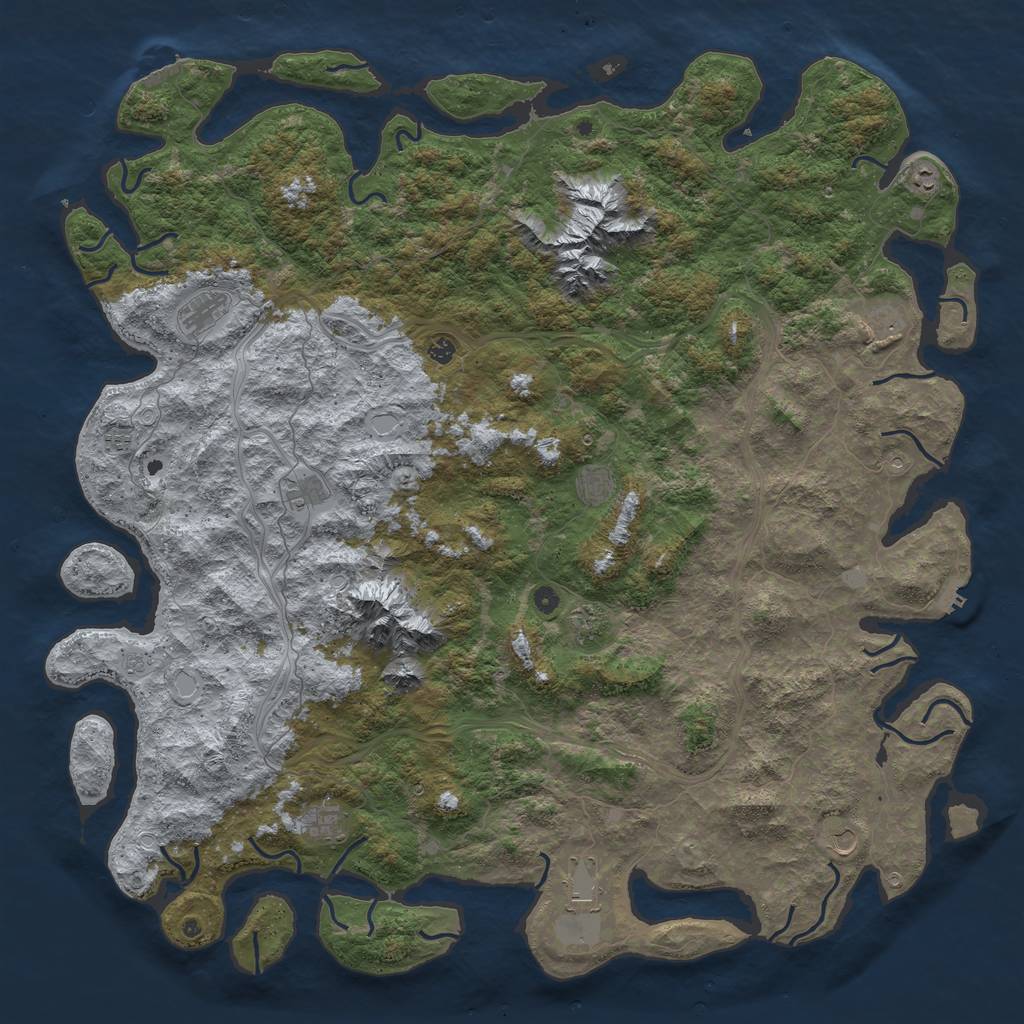Rust Map: Procedural Map, Size: 6000, Seed: 7784, 20 Monuments