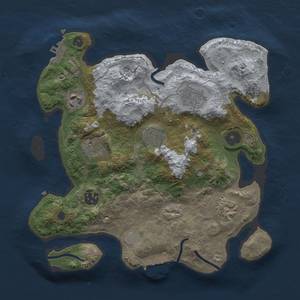 Thumbnail Rust Map: Procedural Map, Size: 3000, Seed: 2035958775, 15 Monuments