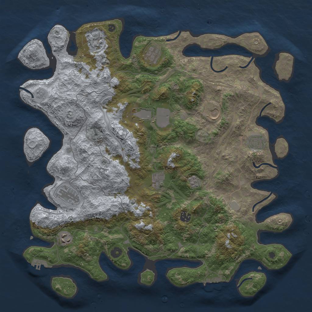 Rust Map: Procedural Map, Size: 4250, Seed: 1276751978, 19 Monuments