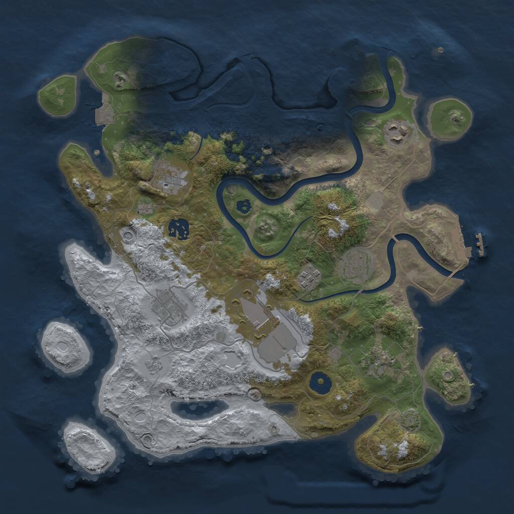 Rust Map: Procedural Map, Size: 3500, Seed: 1167588670, 14 Monuments