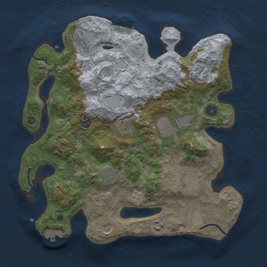 Rust Map: Procedural Map, Size: 3500, Seed: 847446203, 19 Monuments