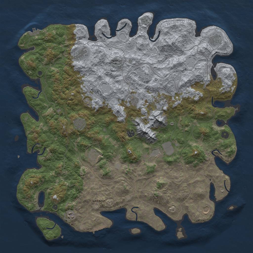 Rust Map: Procedural Map, Size: 5000, Seed: 131645355, 20 Monuments