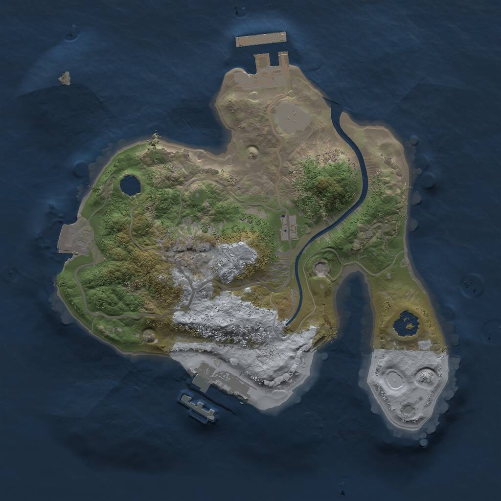 Rust Map: Procedural Map, Size: 2000, Seed: 62959855, 3 Monuments