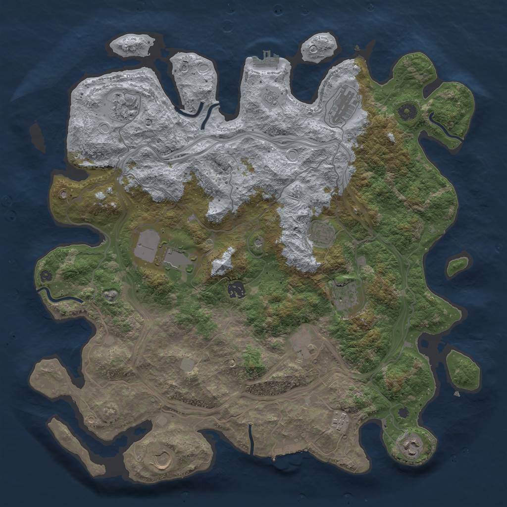 Rust Map: Procedural Map, Size: 4250, Seed: 183370099, 19 Monuments