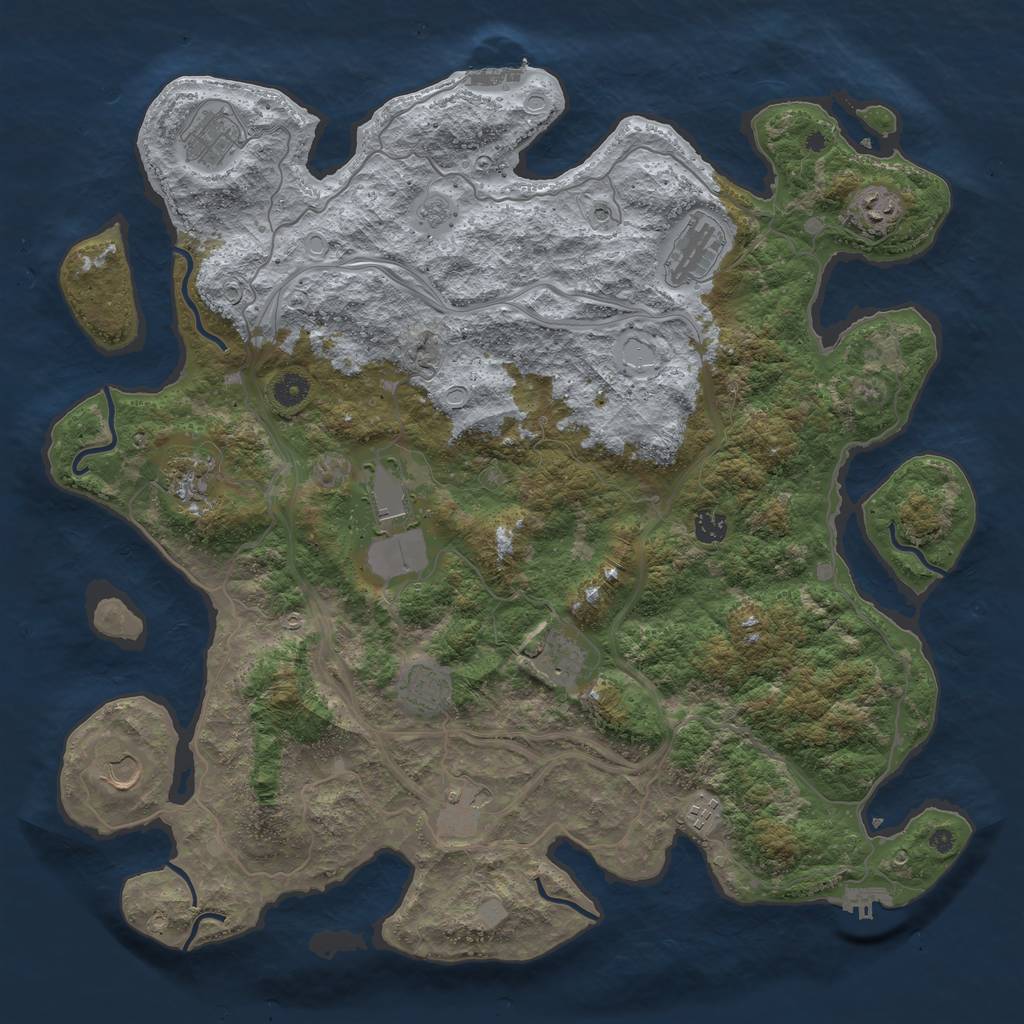 Rust Map: Procedural Map, Size: 4500, Seed: 79, 20 Monuments