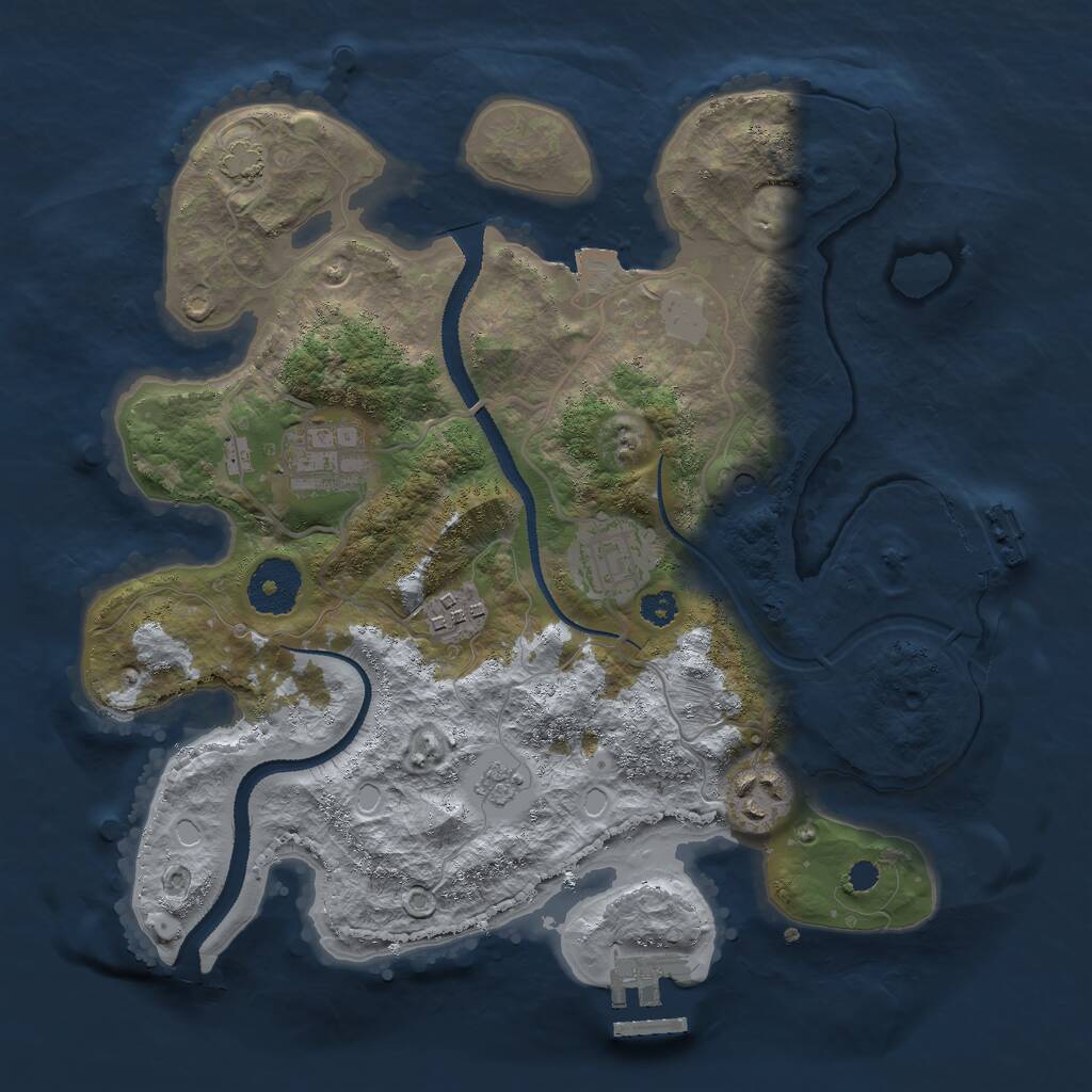Rust Map: Procedural Map, Size: 3000, Seed: 1356218880, 10 Monuments
