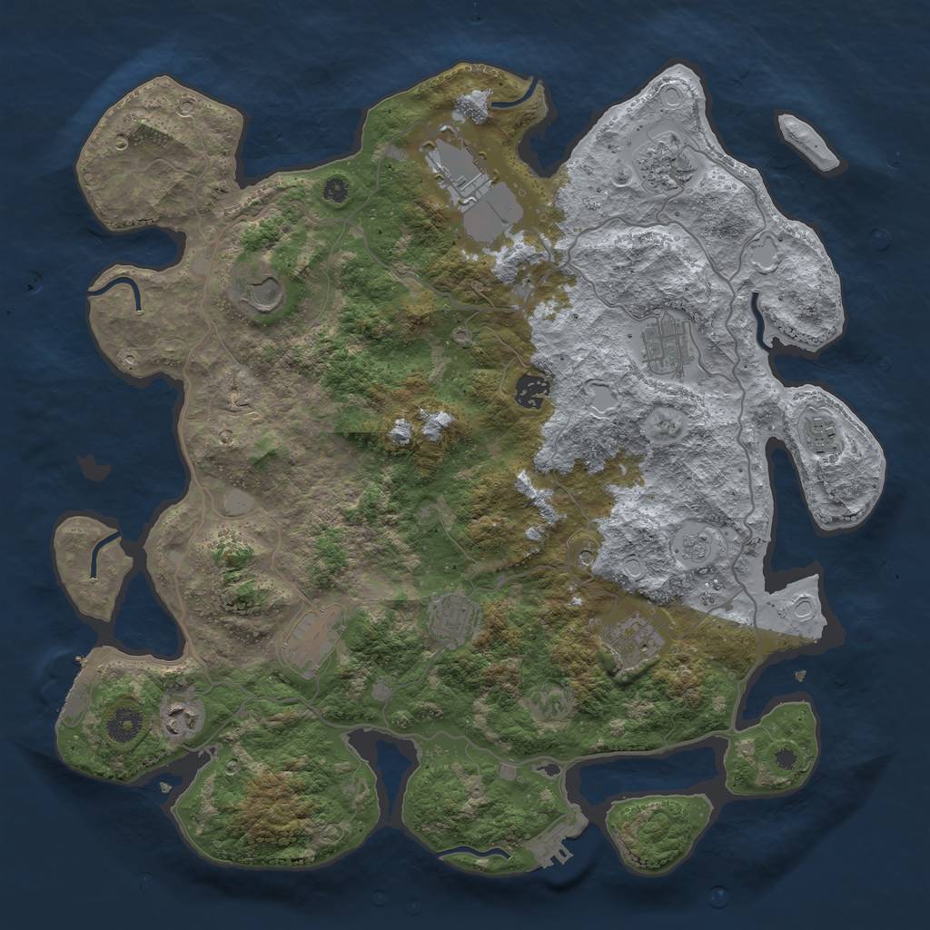 Rust Map: Procedural Map, Size: 4000, Seed: 546, 19 Monuments