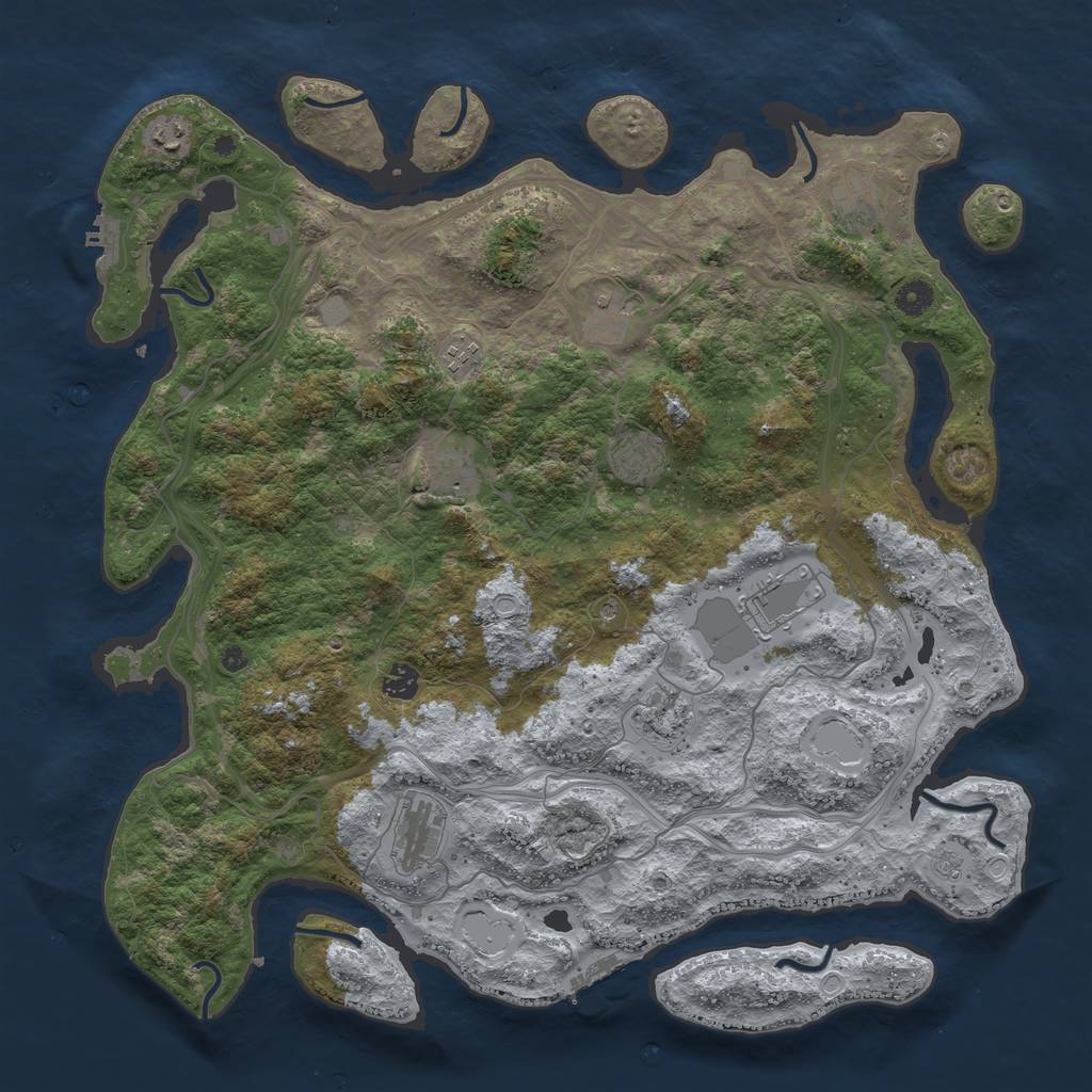 Rust Map: Procedural Map, Size: 4500, Seed: 14567, 19 Monuments