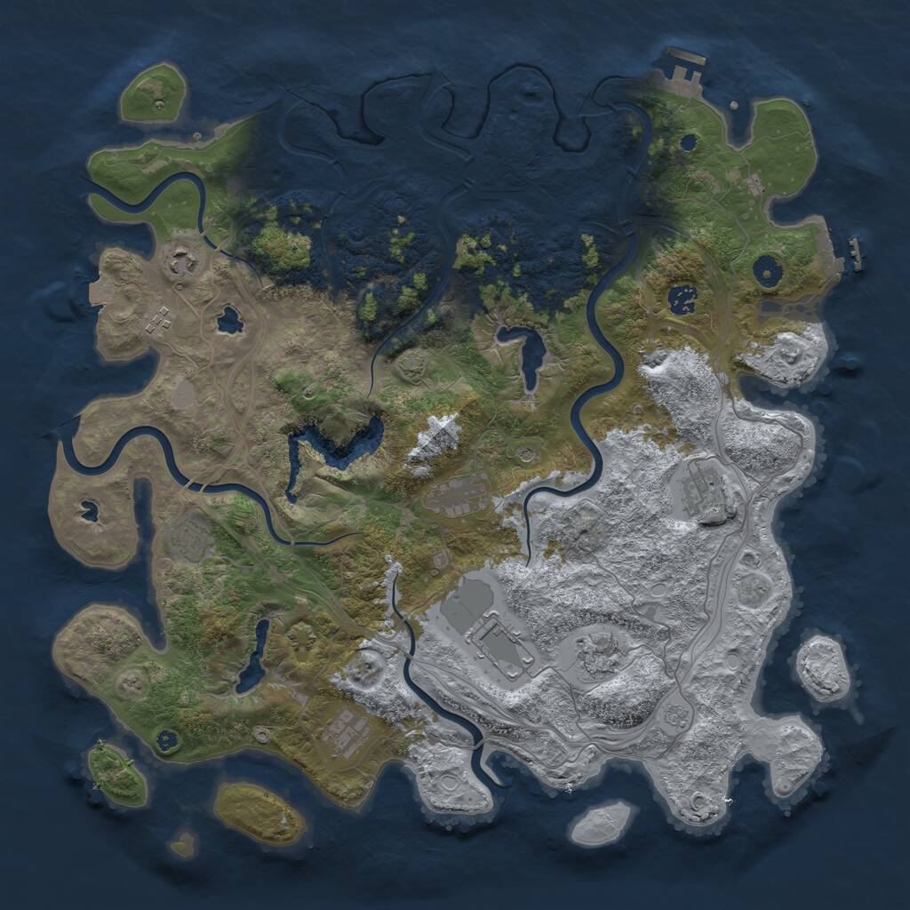 Rust Map: Procedural Map, Size: 4500, Seed: 1468557, 15 Monuments