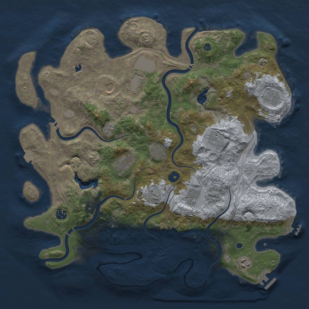 Rust Map: Procedural Map, Size: 4250, Seed: 1947307319, 16 Monuments
