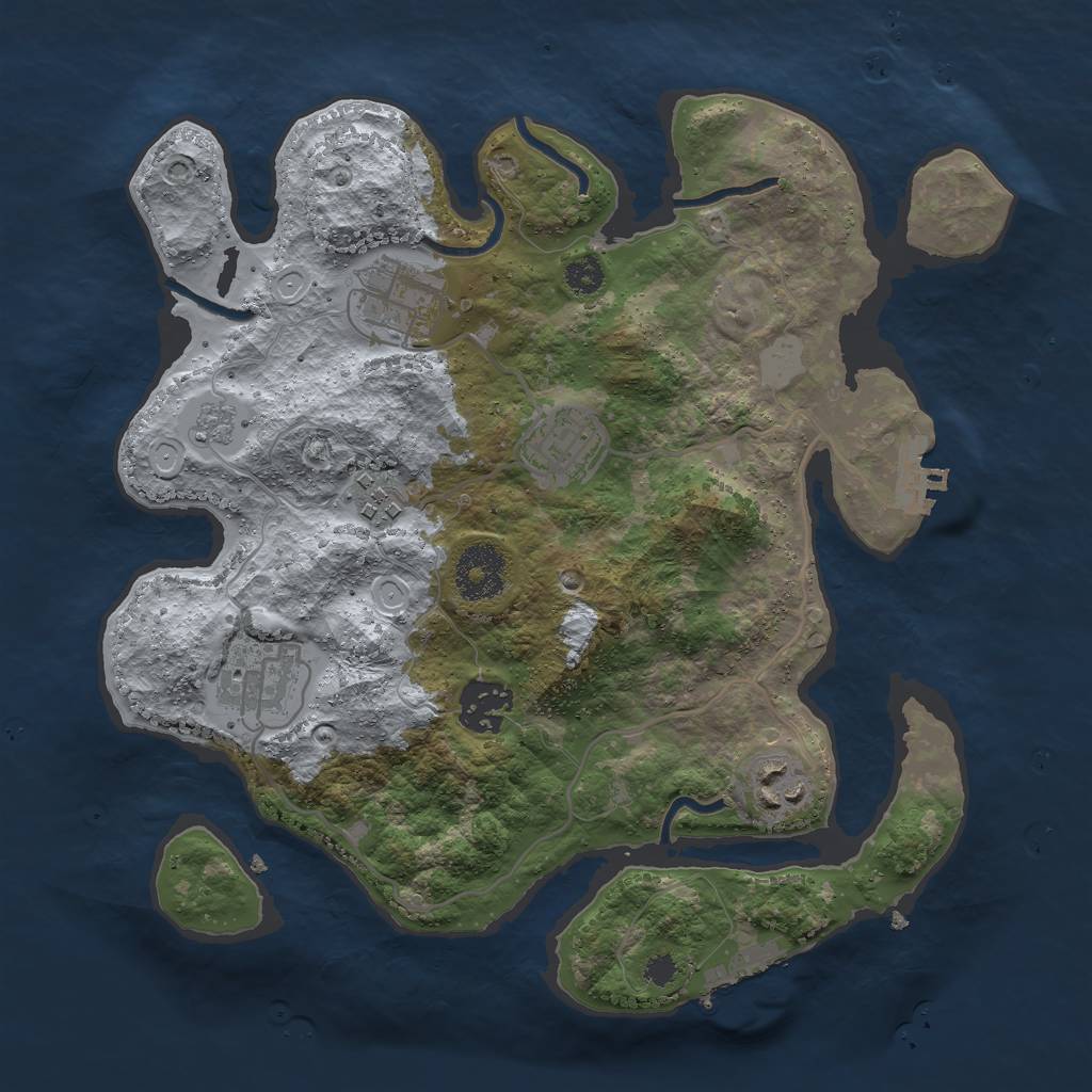 Rust Map: Procedural Map, Size: 3000, Seed: 3882, 14 Monuments