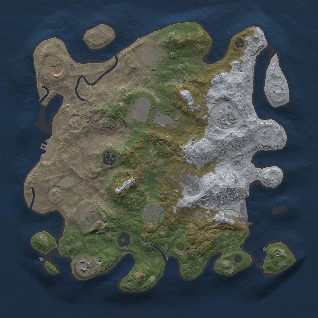 Rust Map: Procedural Map, Size: 3500, Seed: 265485923, 18 Monuments