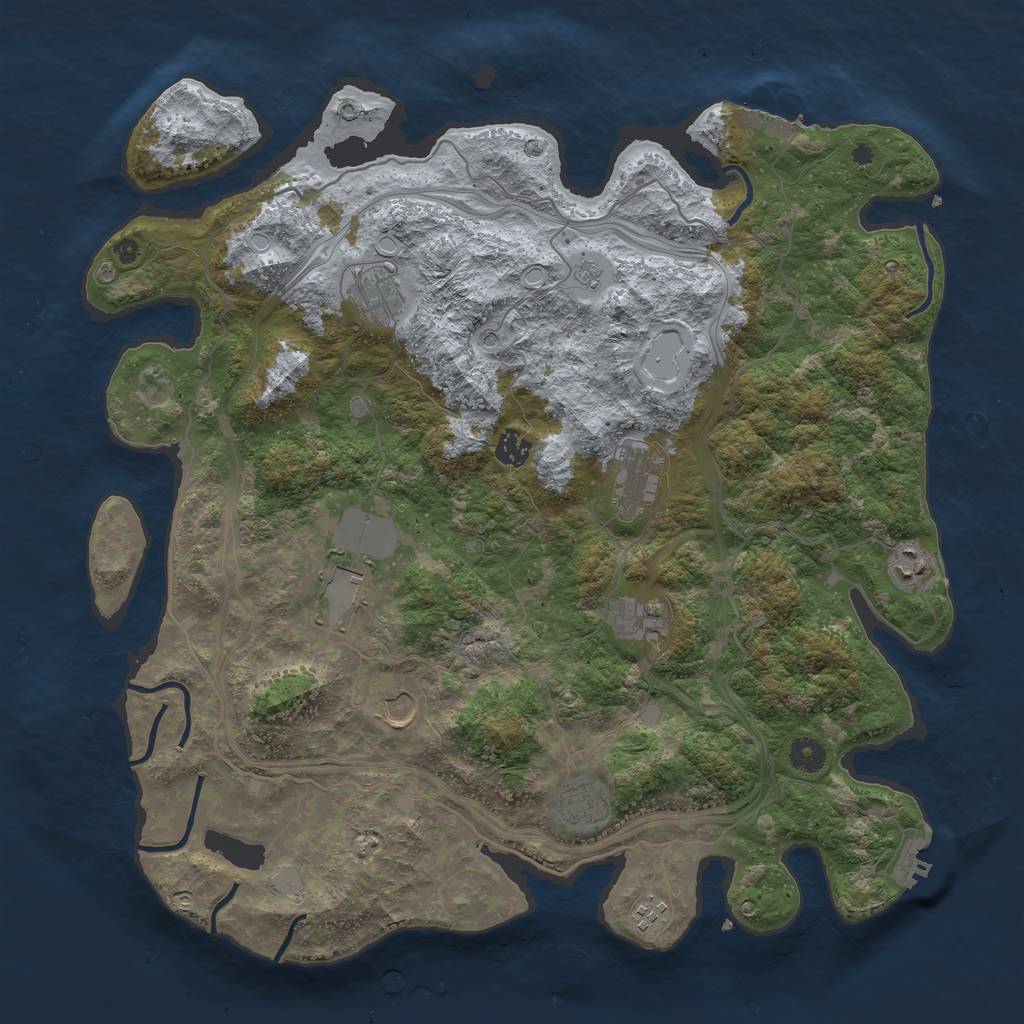 Rust Map: Procedural Map, Size: 4300, Seed: 5719470, 18 Monuments