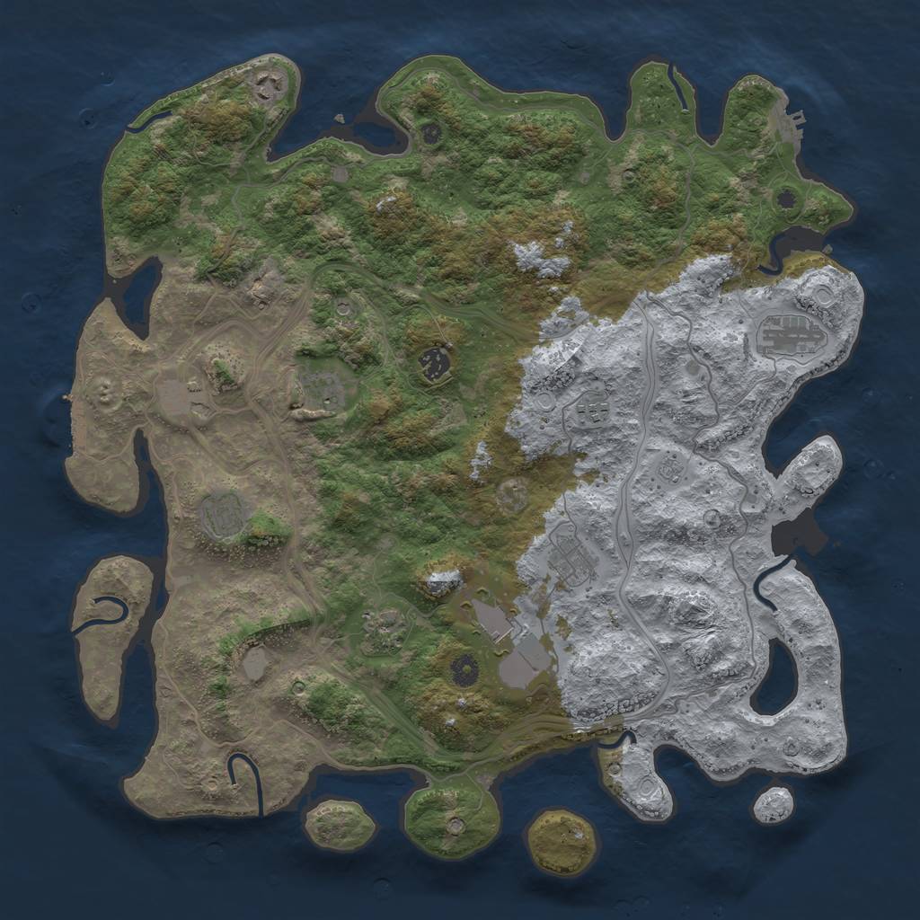 Rust Map: Procedural Map, Size: 4500, Seed: 649459511, 19 Monuments
