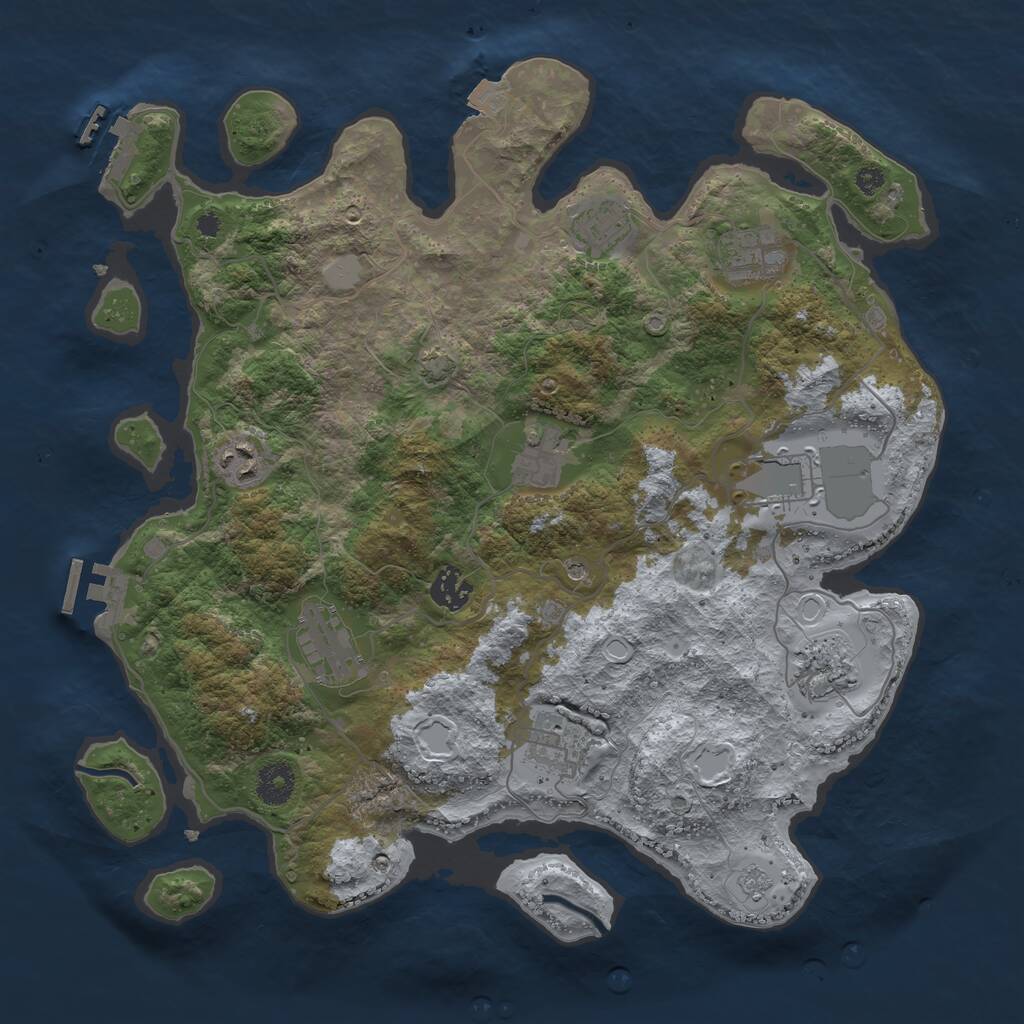 Rust Map: Procedural Map, Size: 3700, Seed: 1368108706, 15 Monuments