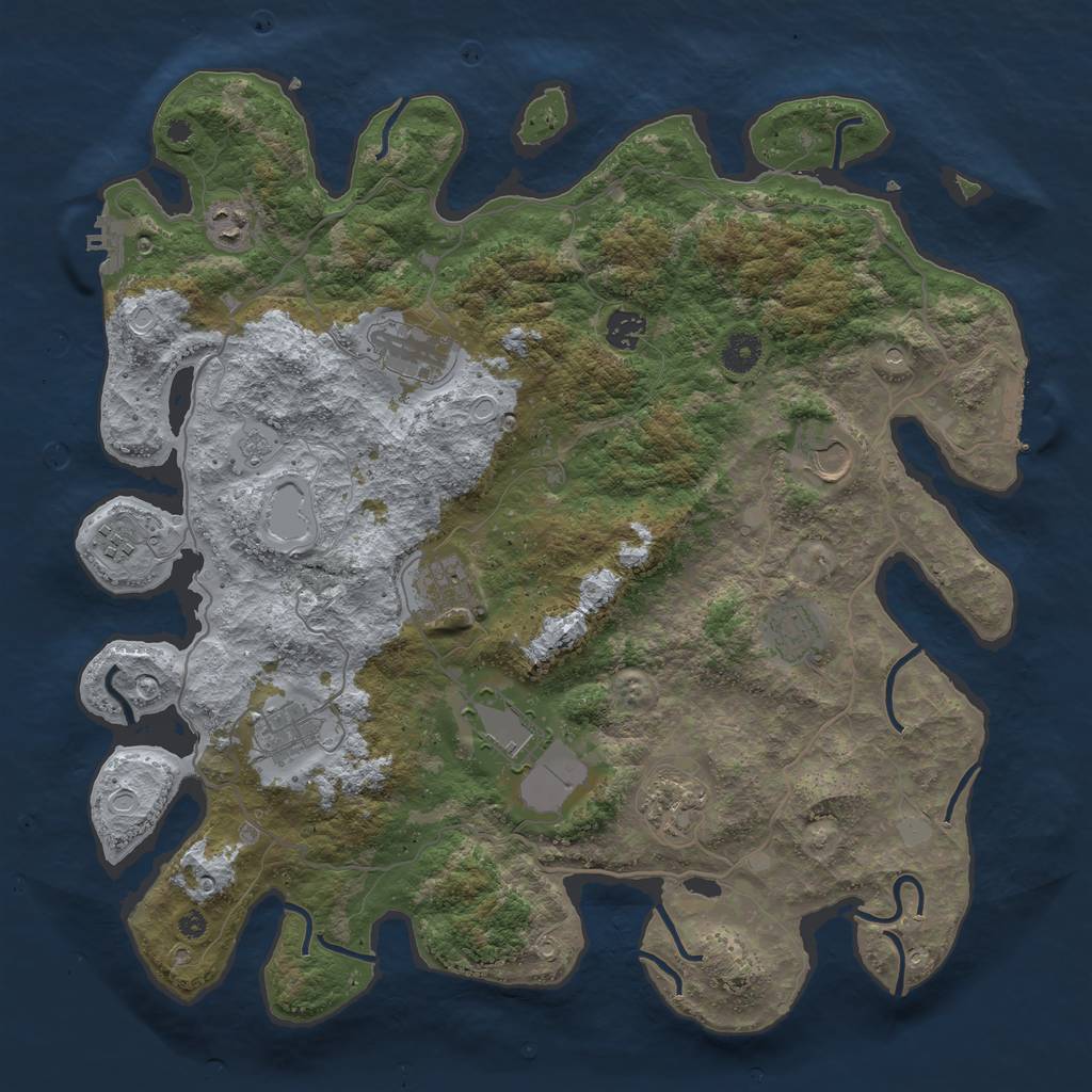 Rust Map: Procedural Map, Size: 4100, Seed: 22918, 19 Monuments
