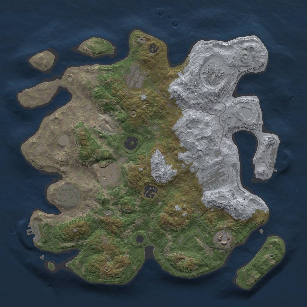 Rust Map: Procedural Map, Size: 3400, Seed: 42914, 16 Monuments