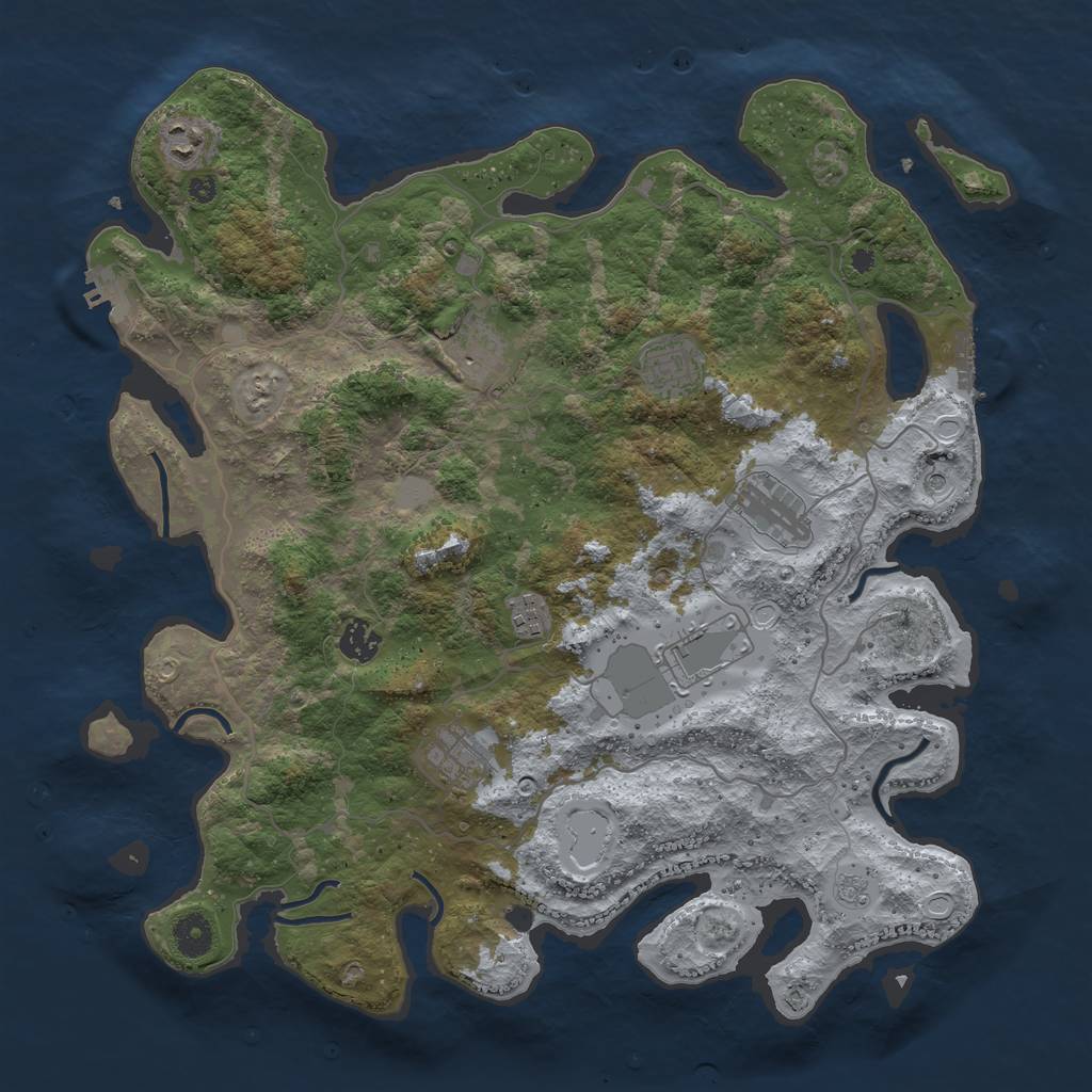 Rust Map: Procedural Map, Size: 4000, Seed: 1548468852, 17 Monuments