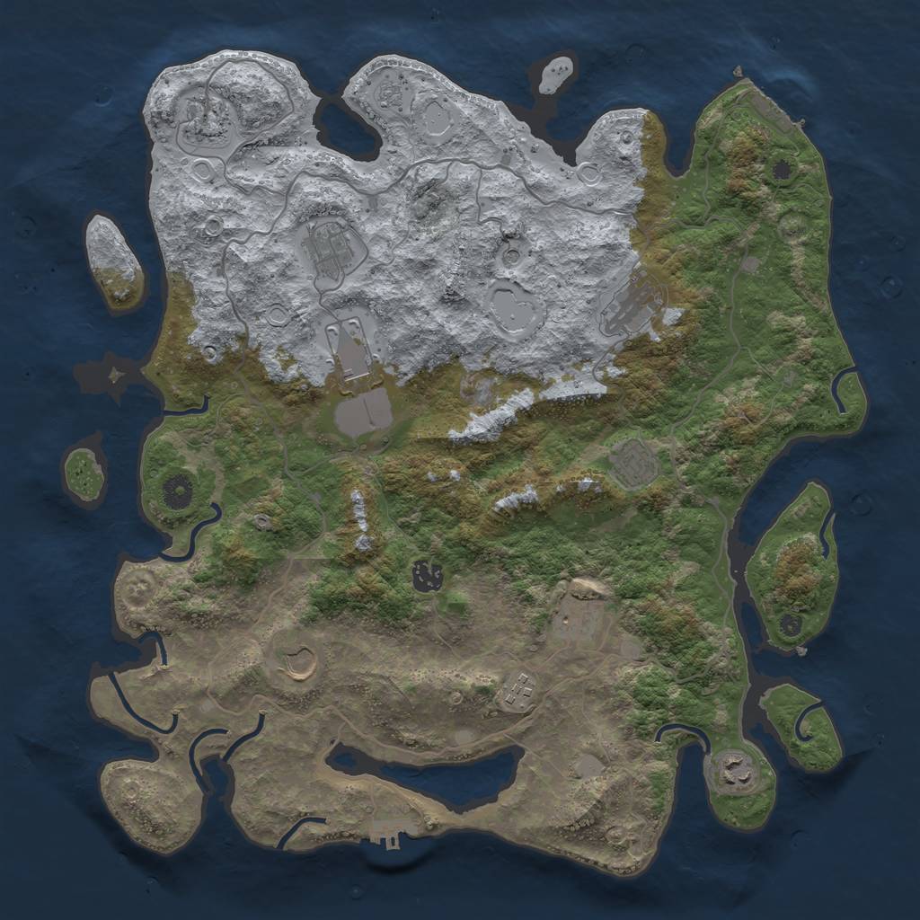Rust Map: Procedural Map, Size: 4200, Seed: 18, 19 Monuments
