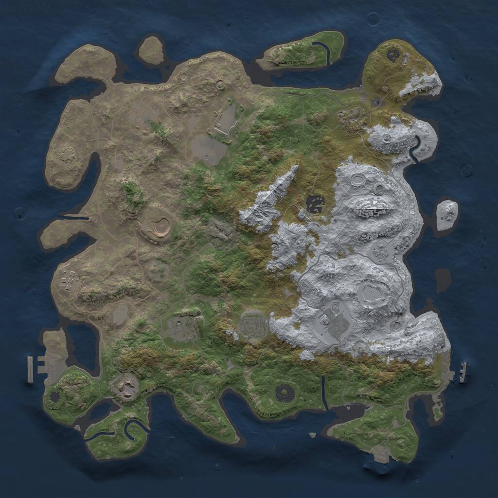 Rust Map: Procedural Map, Size: 3850, Seed: 114109928, 16 Monuments