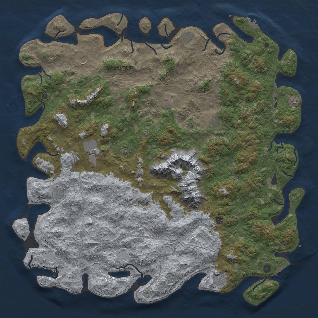 Rust Map: Procedural Map, Size: 6000, Seed: 45678934, 20 Monuments