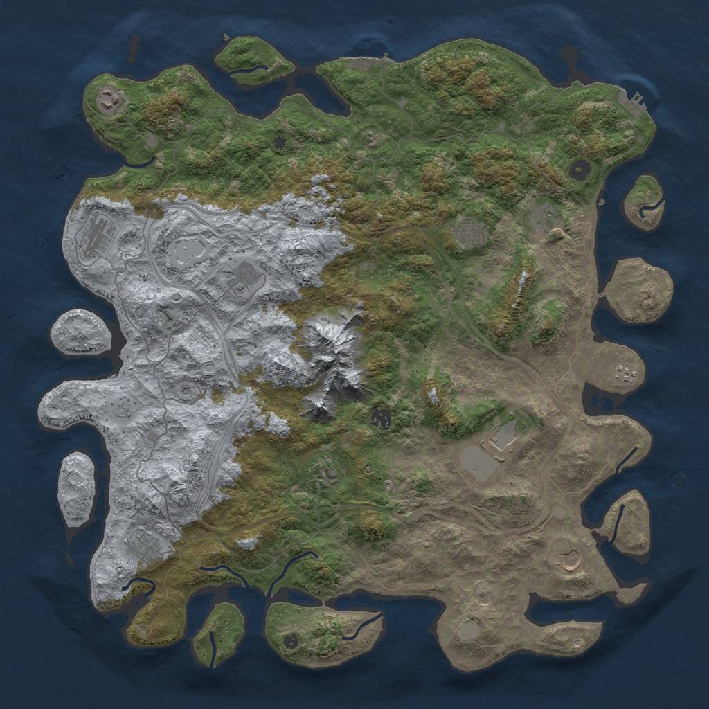 Rust Map: Procedural Map, Size: 5000, Seed: 7784, 20 Monuments
