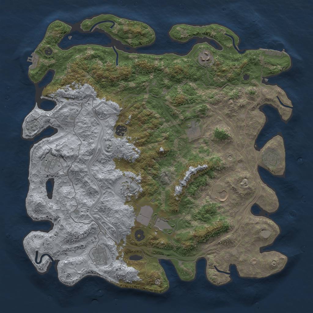 Rust Map: Procedural Map, Size: 4250, Seed: 676958, 19 Monuments
