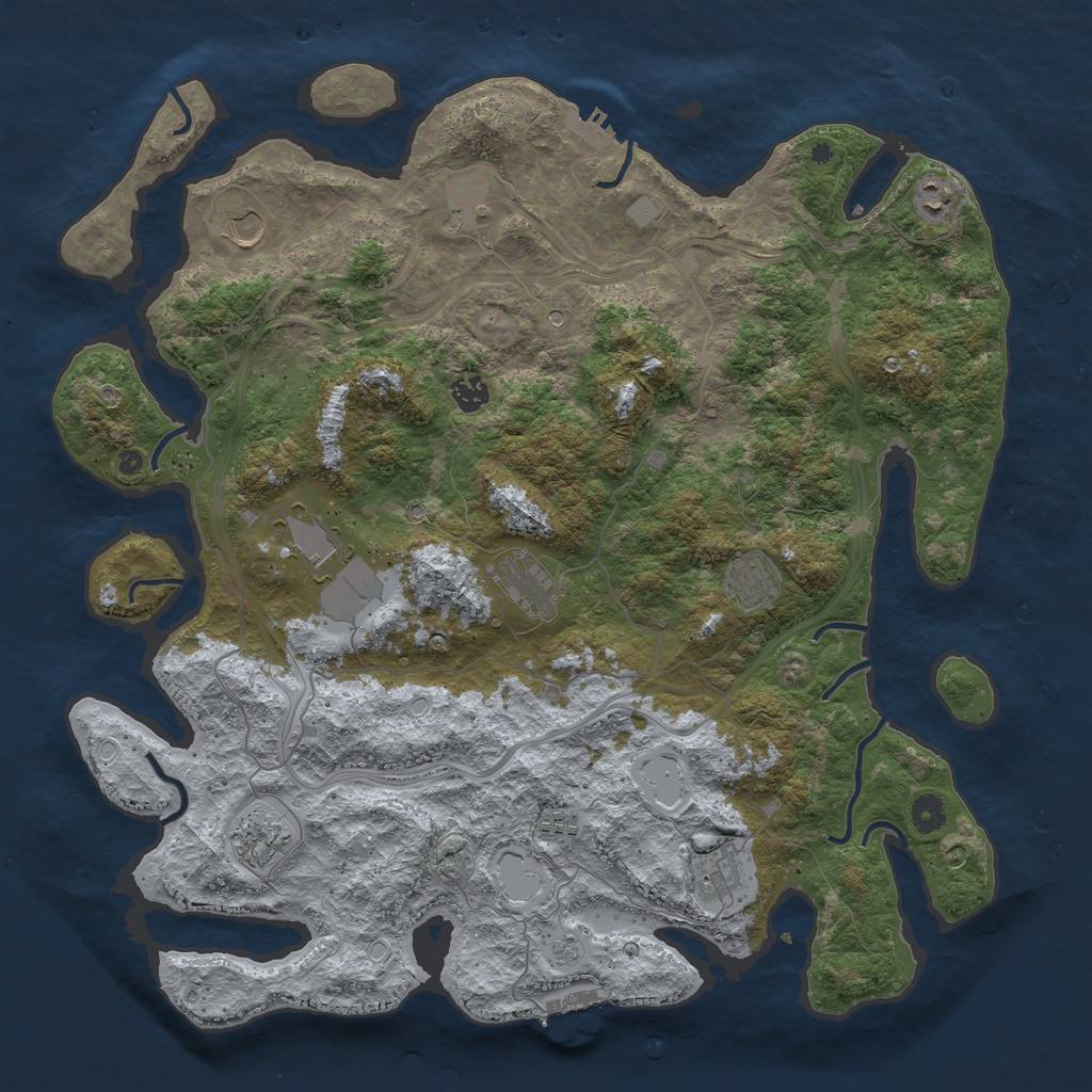 Rust Map: Procedural Map, Size: 4500, Seed: 1537788506, 19 Monuments