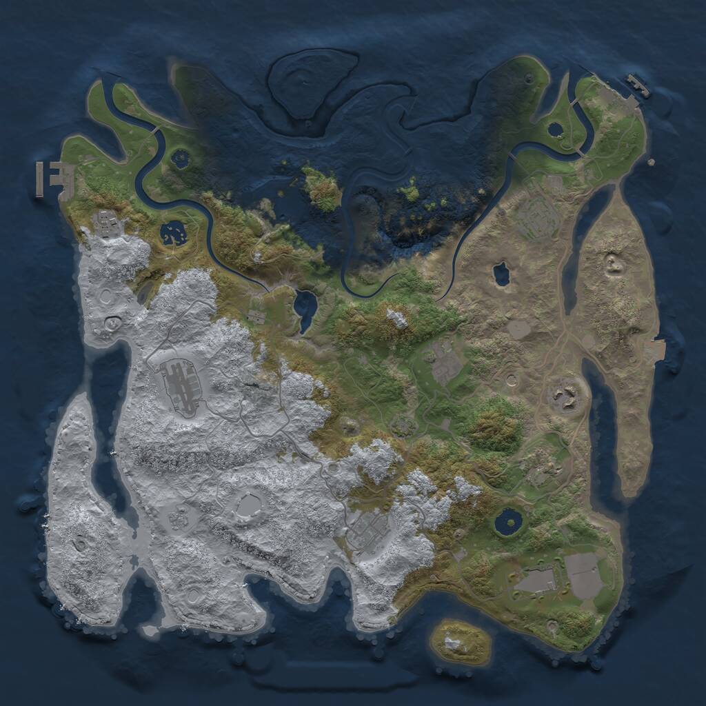 Rust Map: Procedural Map, Size: 4000, Seed: 406170542, 16 Monuments
