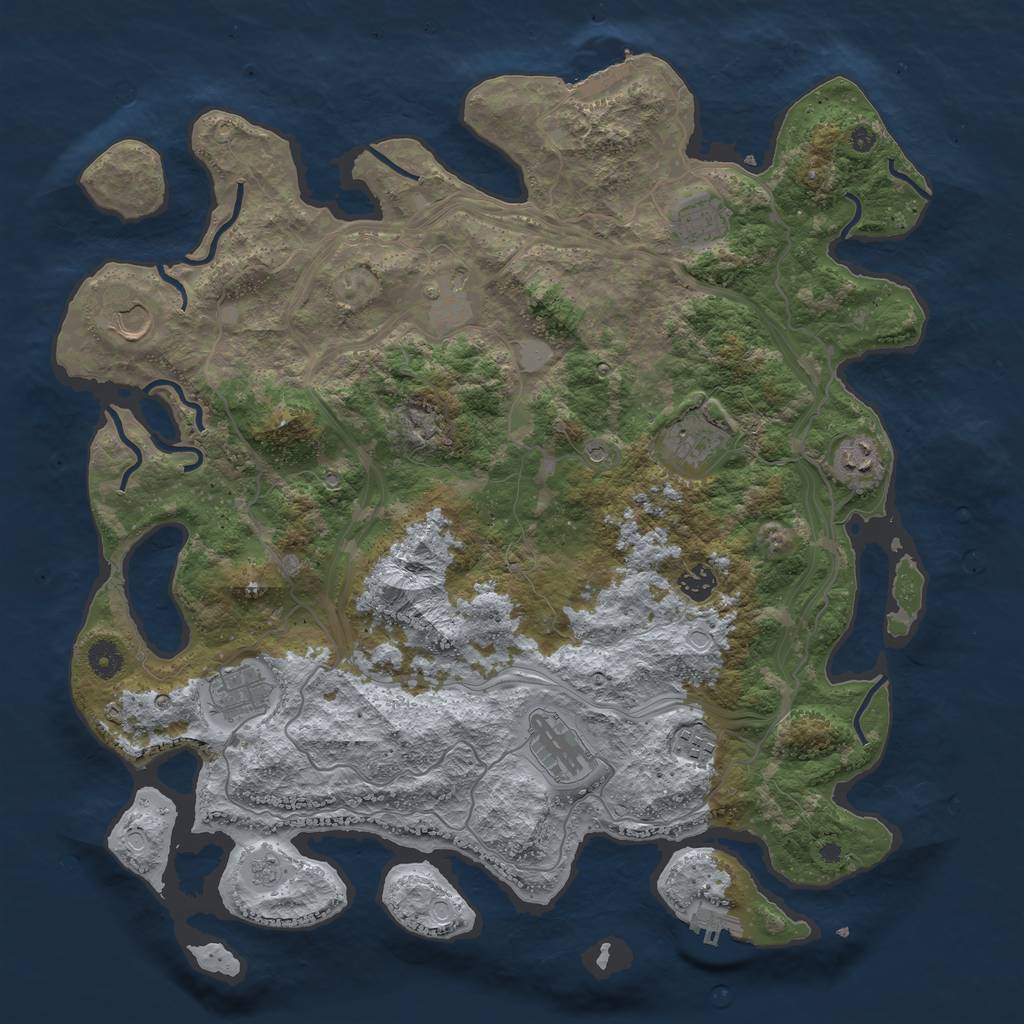 Rust Map: Procedural Map, Size: 4250, Seed: 113380985, 18 Monuments