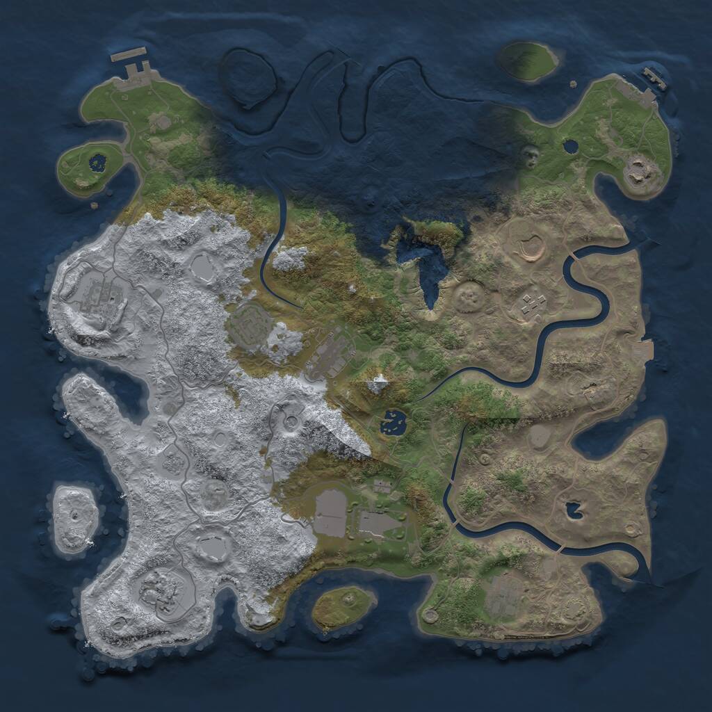 Rust Map: Procedural Map, Size: 4000, Seed: 2066225499, 16 Monuments