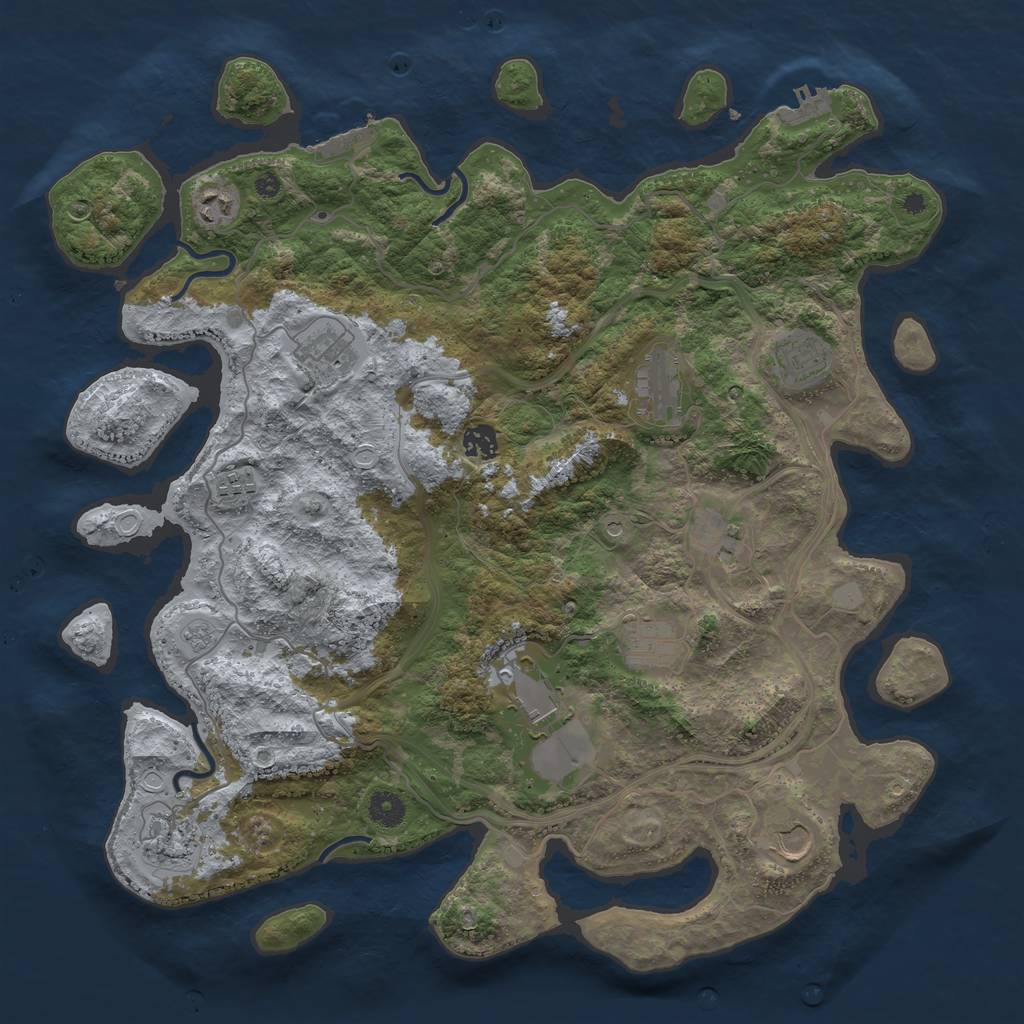Rust Map: Procedural Map, Size: 4250, Seed: 1411375056, 20 Monuments