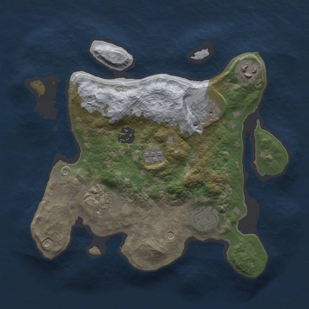Rust Map: Barren, Size: 2700, Seed: 523533332, 9 Monuments