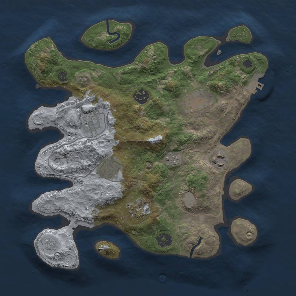Rust Map: Procedural Map, Size: 3000, Seed: 574288673, 15 Monuments