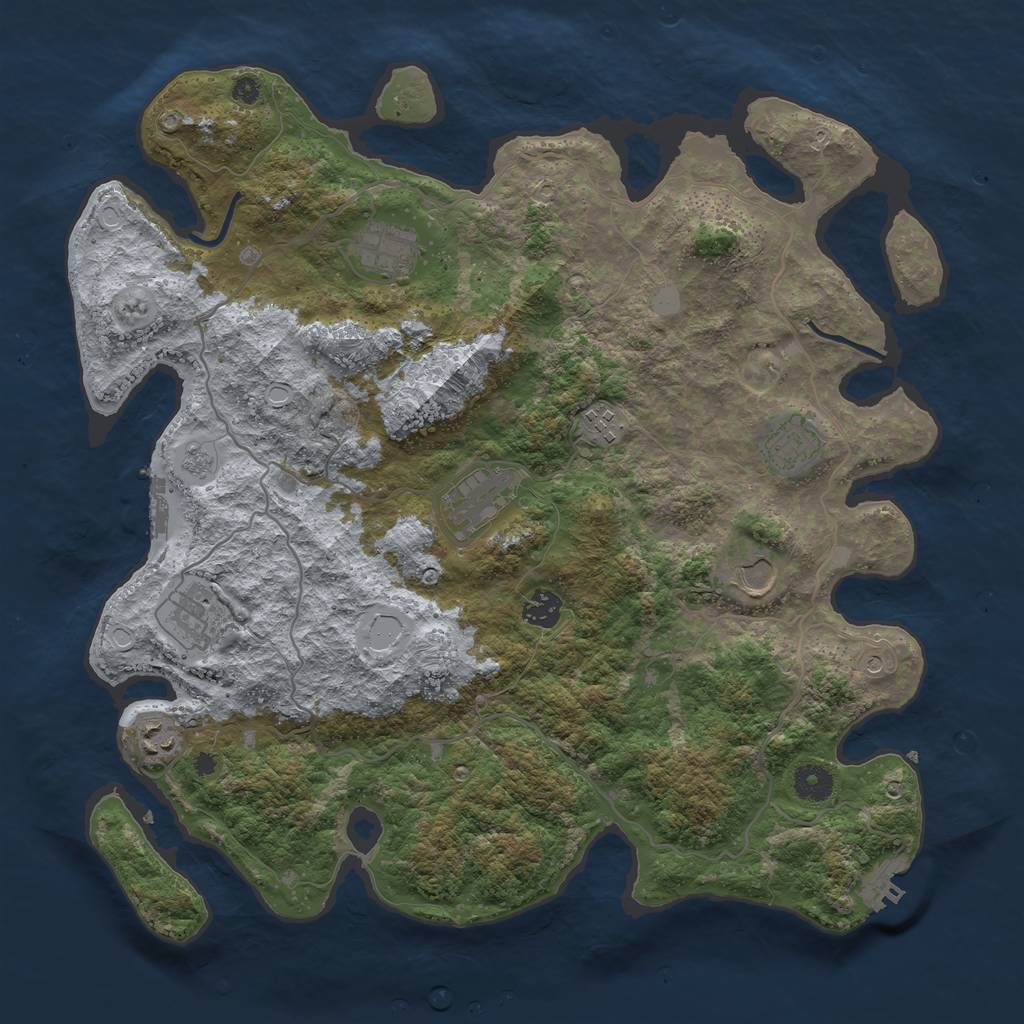 Rust Map: Procedural Map, Size: 4000, Seed: 134266176, 17 Monuments